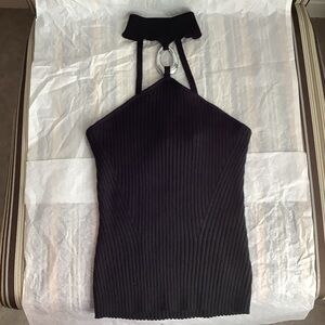 Elegant Black Ribbed